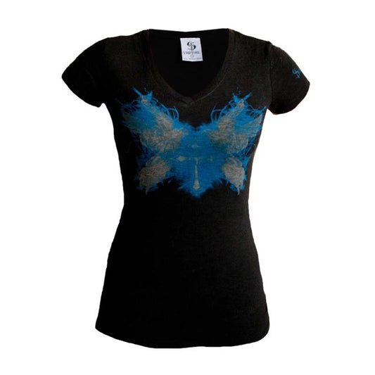 Luke 1:28 Angel Cross Premium Womens Tee