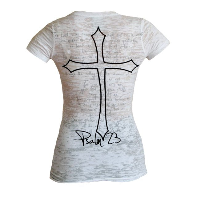 Psalm 23 Womens Premium Burnout Tee